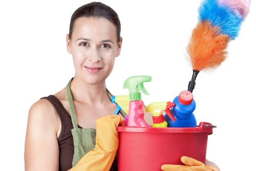 Communal entrance cleaning in a Battersea apartment block