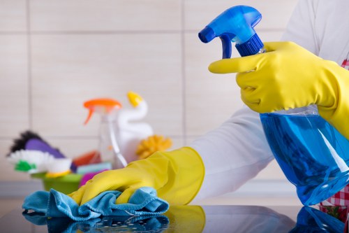 Carpet cleaners preparing safe equipment for a Battersea property