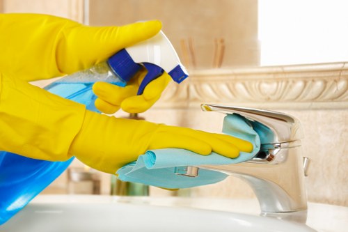 Professional cleaning of lined curtains in a Battersea apartment